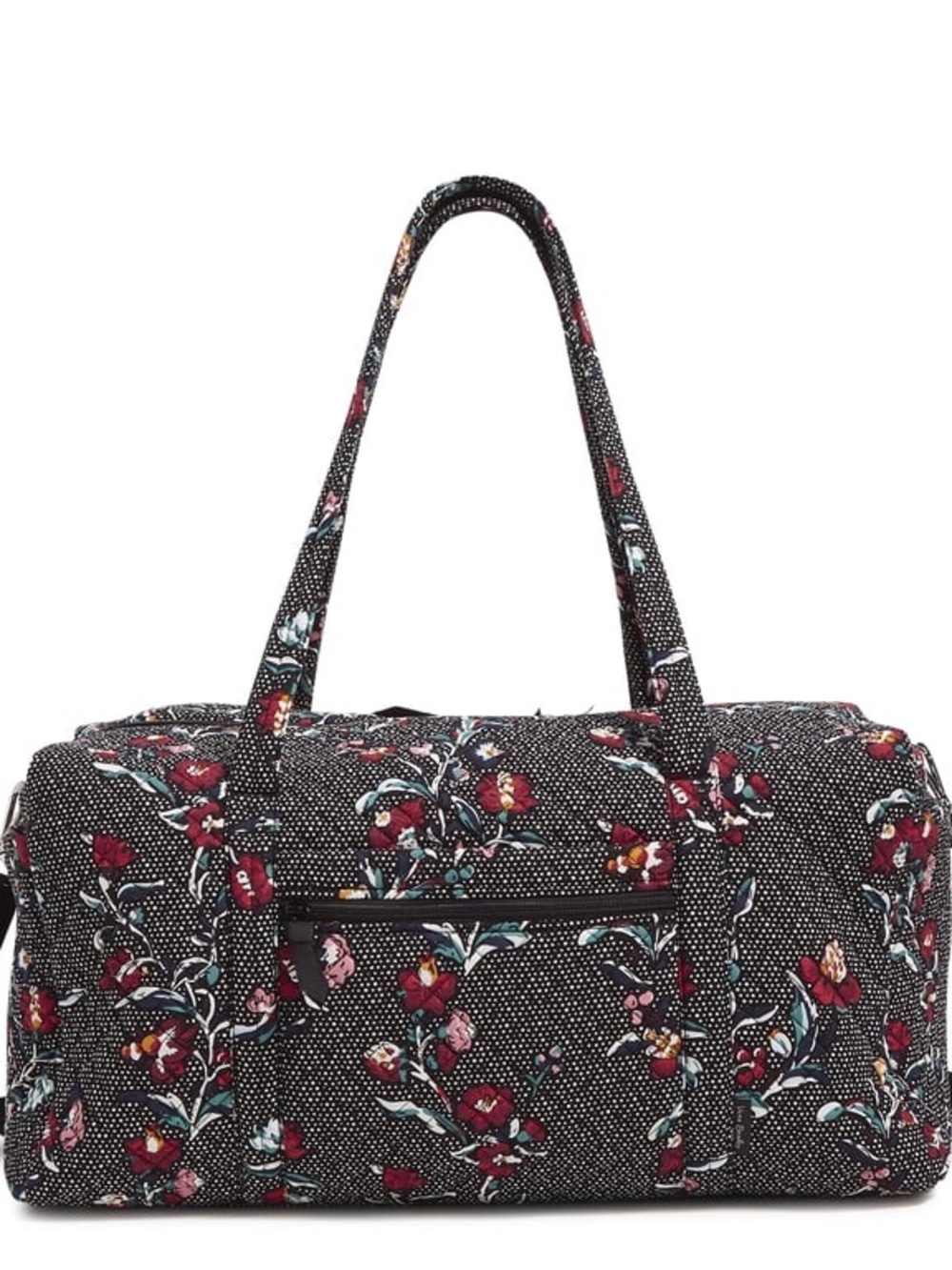NWOT Vera Bradley Women's Cotton Large Travel Duffel Bag Perennials Noir Dot